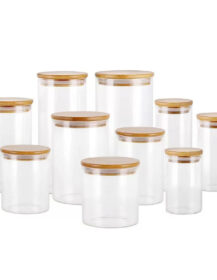 250ml 300ml 500ml 750ml 1000ml Custom OEM Transparent High Borosilicate Empty Kitchen Glass Jar for Saffron Packaging