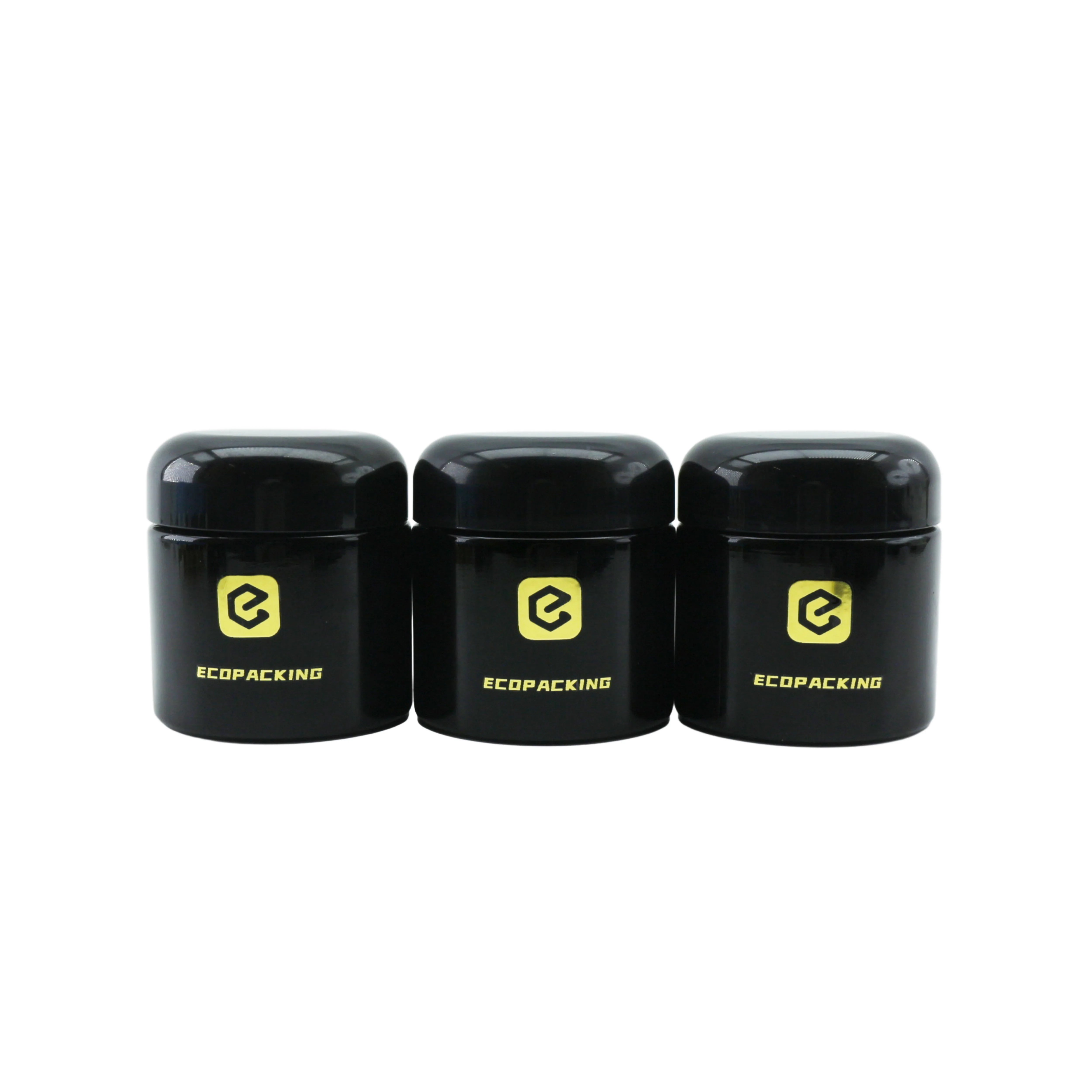 UV Black Dark Violet Cosmetic Glass Jar with Lid 5ml to 1000ml Range for Body Butter Cream Hair Wax for Skin Care - 图片 6