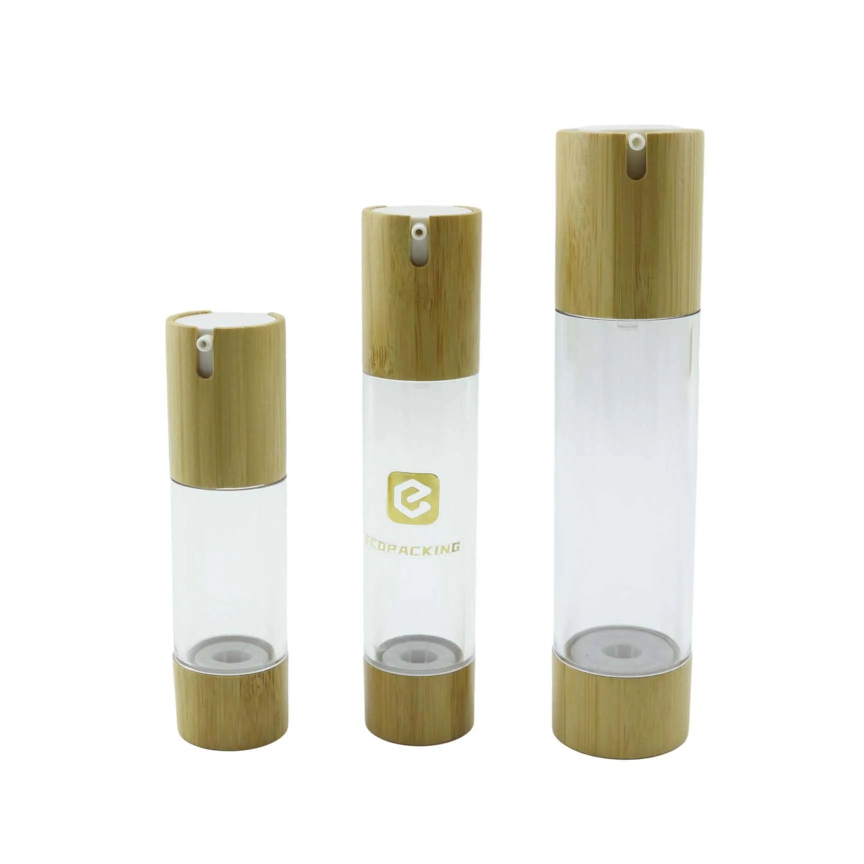 Hot sale Natural Bamboo Material 15ml 30ml 50ml 100ml Airless Cream Pump Bottle