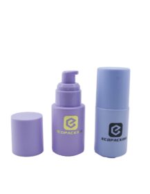 30ml Luxury Lotion Pump Bottle Round Flat Shoulder Opaque Glass Lotion Pump Matte Bottles