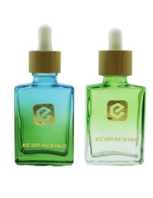 30ml 50ml 100ml Flat Square Rectangle Luxury Dropper Essential Oil Glass Bottles for Body Oil