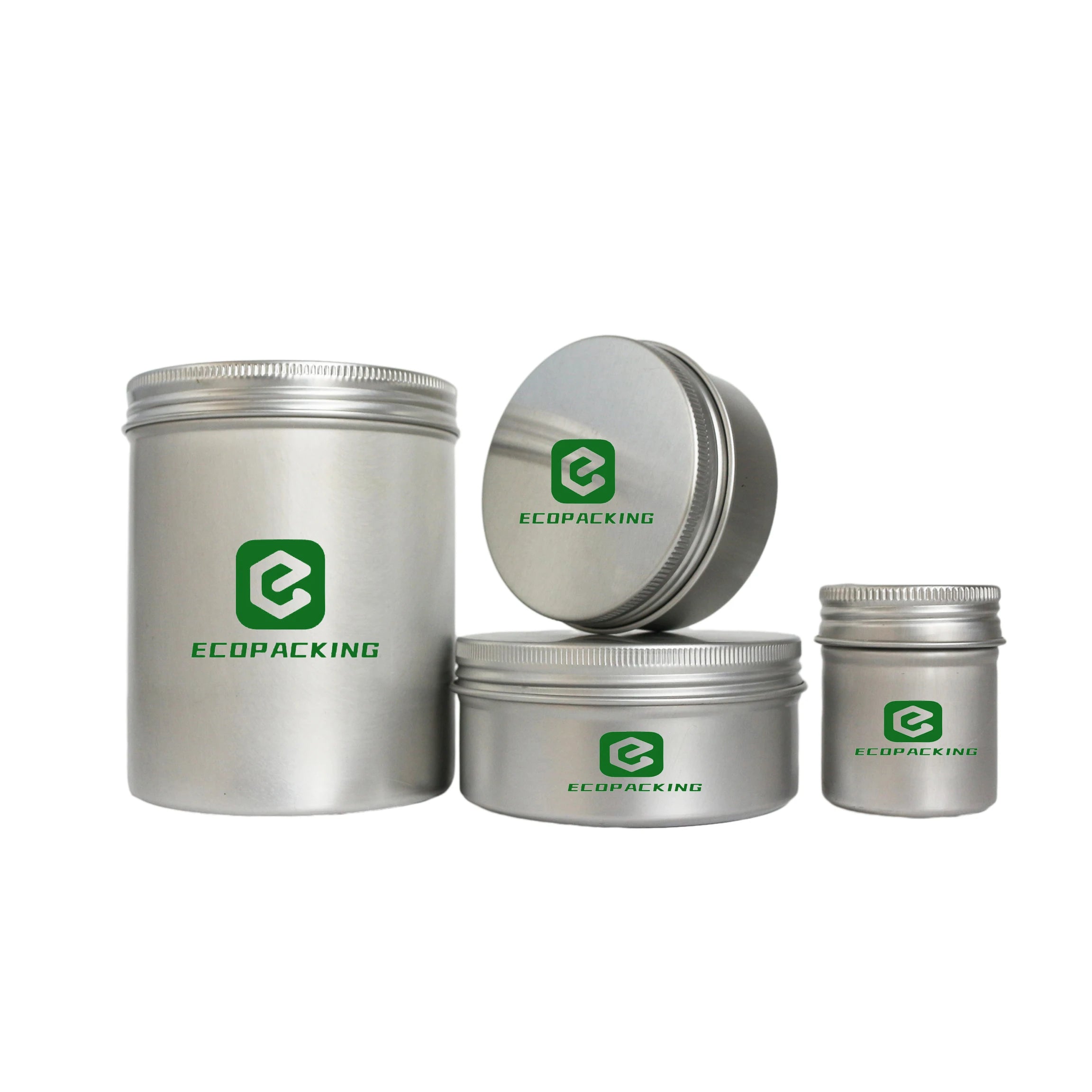 Wholesale Aluminum Jar With Screw Lid Round Silver Cosmetic Tin Container Can - 图片 4
