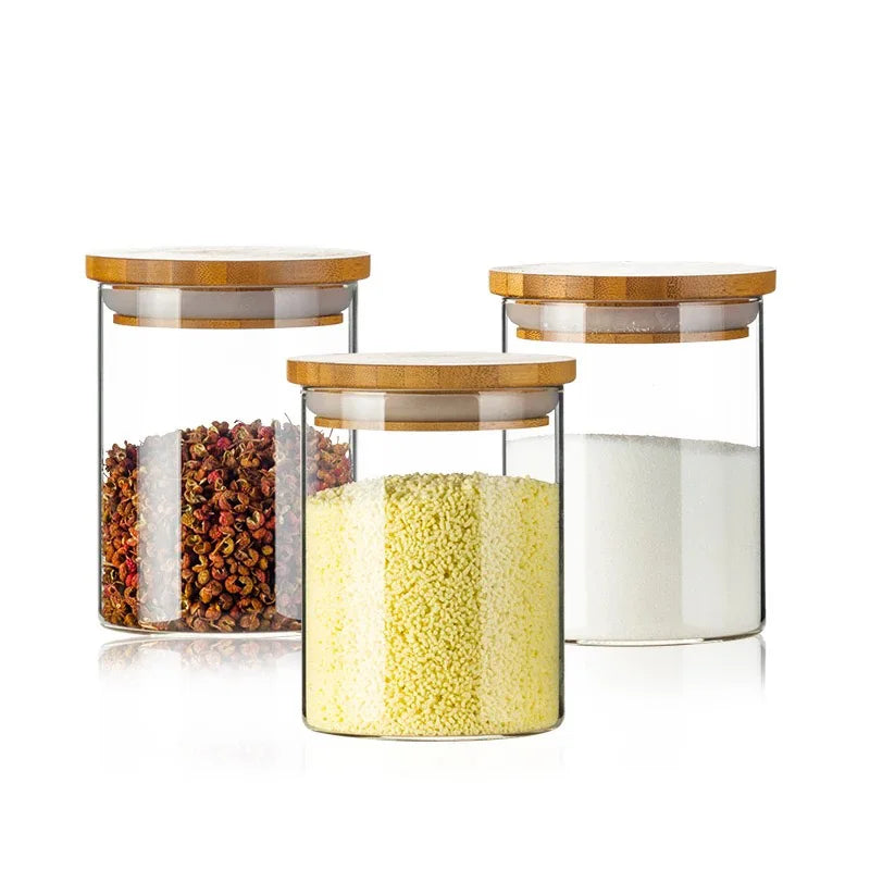 Wholesale High Borosilicate Food Storage Glass Kitchen Jar with Lid for Spice Tea Saffrom 100ml 200ml 300ml 500ml 1000ml - 图片 4