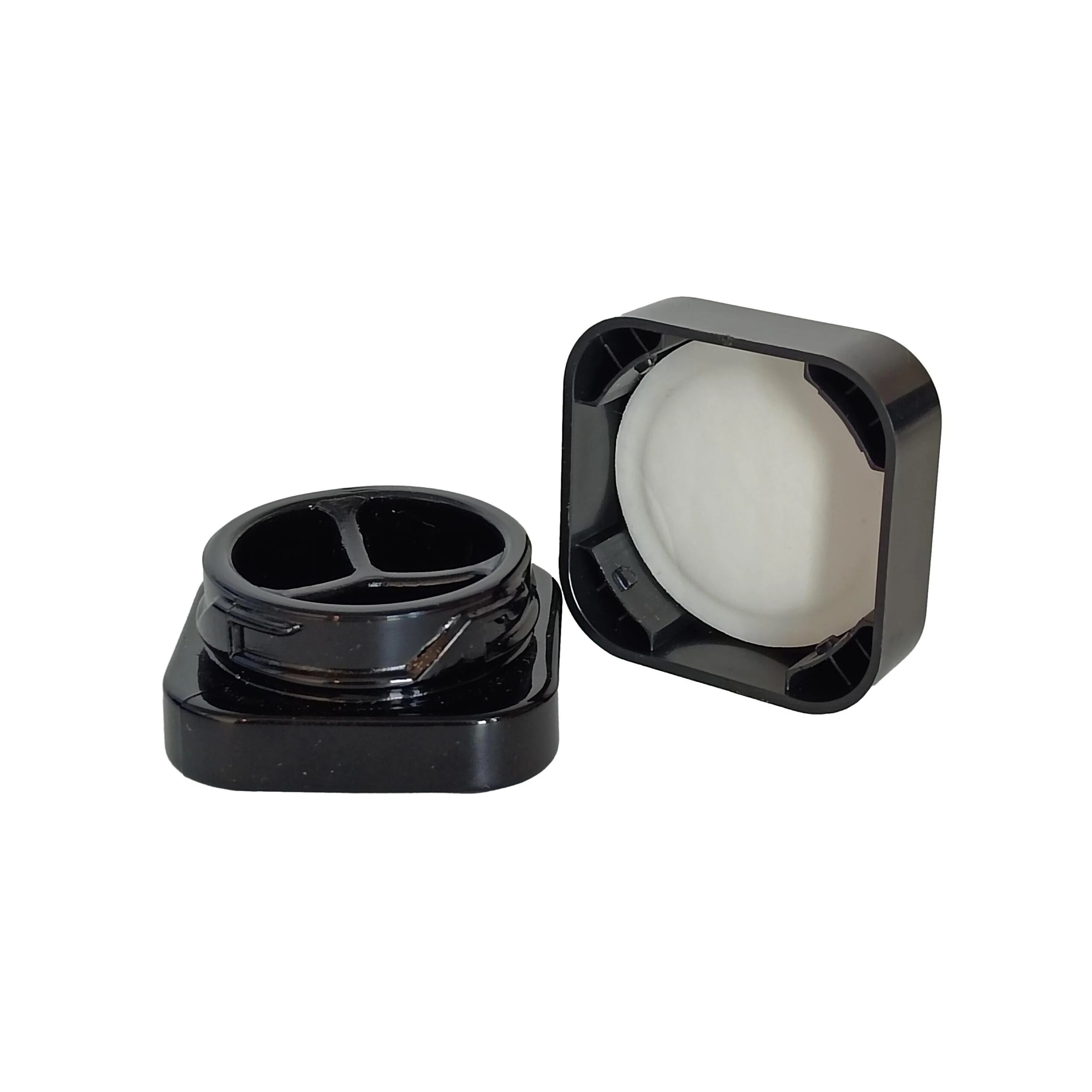 3ml 5ml 7ml 9ml White Black Porcelain Custom square Round Divider Two Compartment Concentrate Jars with CRC Lid