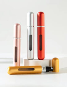 Portable Mini 5ml 8ml Refillable Perfume Atomizer Bottles Empty Bottom Filling Travel Perfume Container with Aluminum Collar B88