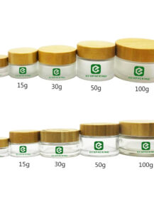 5g 15g 30g 50g 100g 200g Bamboo Glass Jar Cosmetic Body Butter Face Cream Jar with Bamboo Lid for Skincare Packaging C888