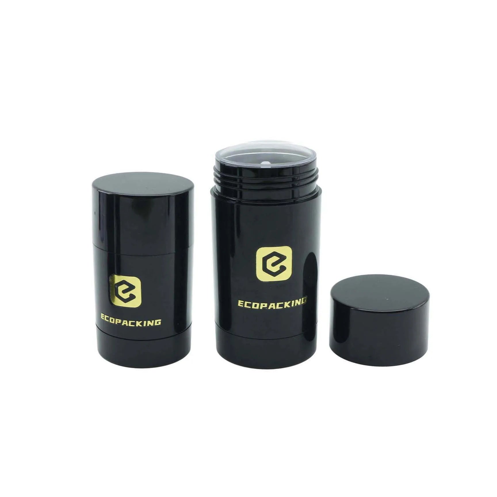 Glossy Black White 50ml 50g Empty Plastic Deodorant Stick Container Bottom Design for Skin Care - 图片 5