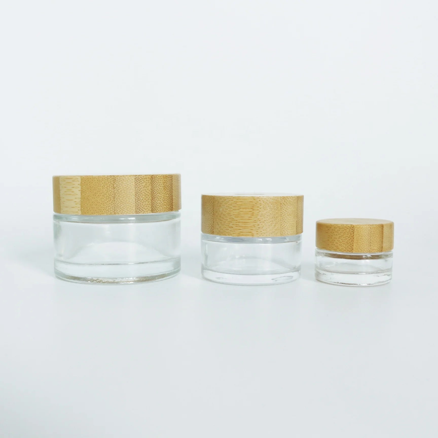 5ml 10ml 15ml 30ml 50ml 100ml 200ml Skin Care Custom Cream Balm Body Butter Cosmetic Glass Jars with Bamboo Wooden Lids - 图片 3