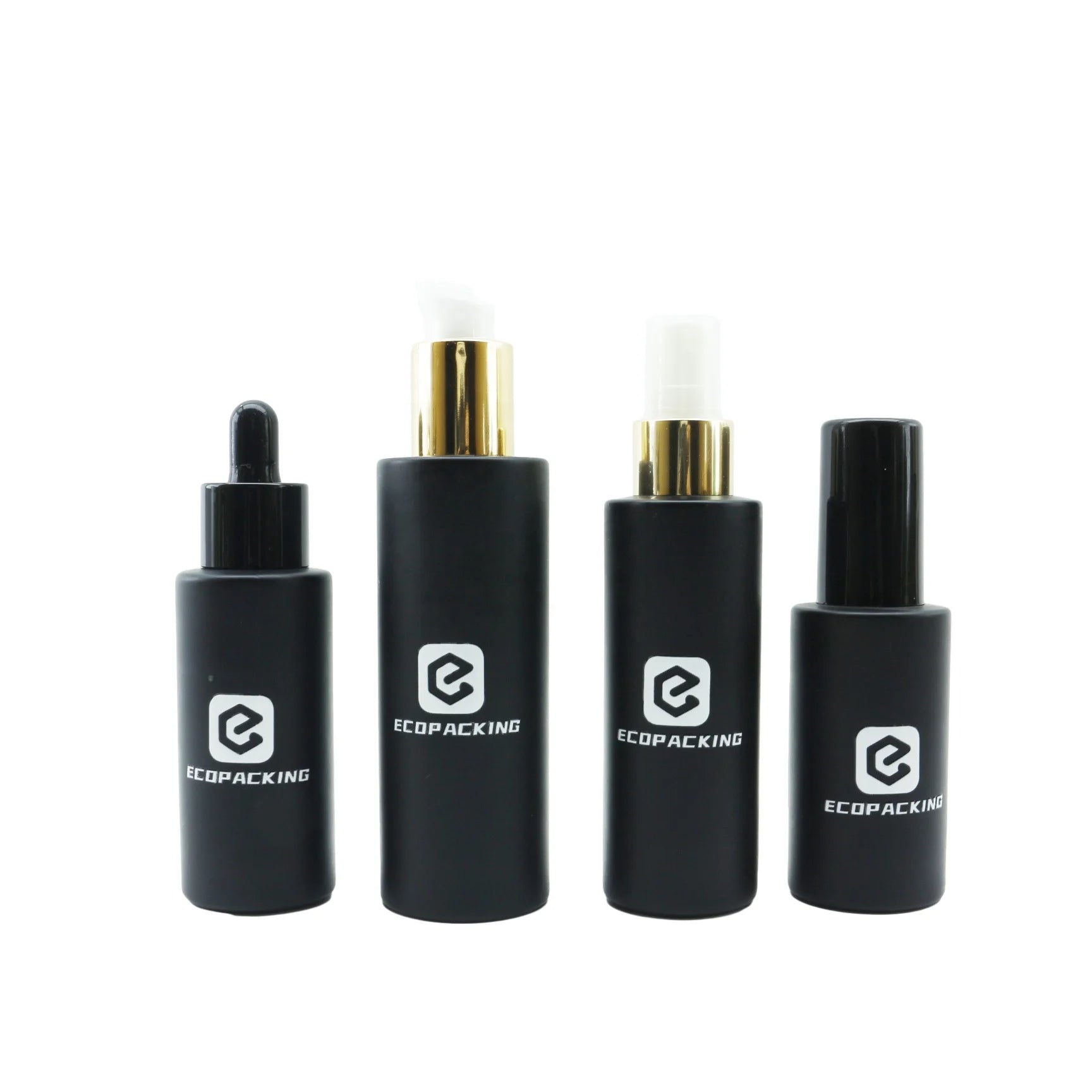 20ml 30ml 50ml 100ml 150ml 200ml Cosmetic Matte Black Glass Pump Bottle Bottle Lotion Hair Oil Package - 图片 4