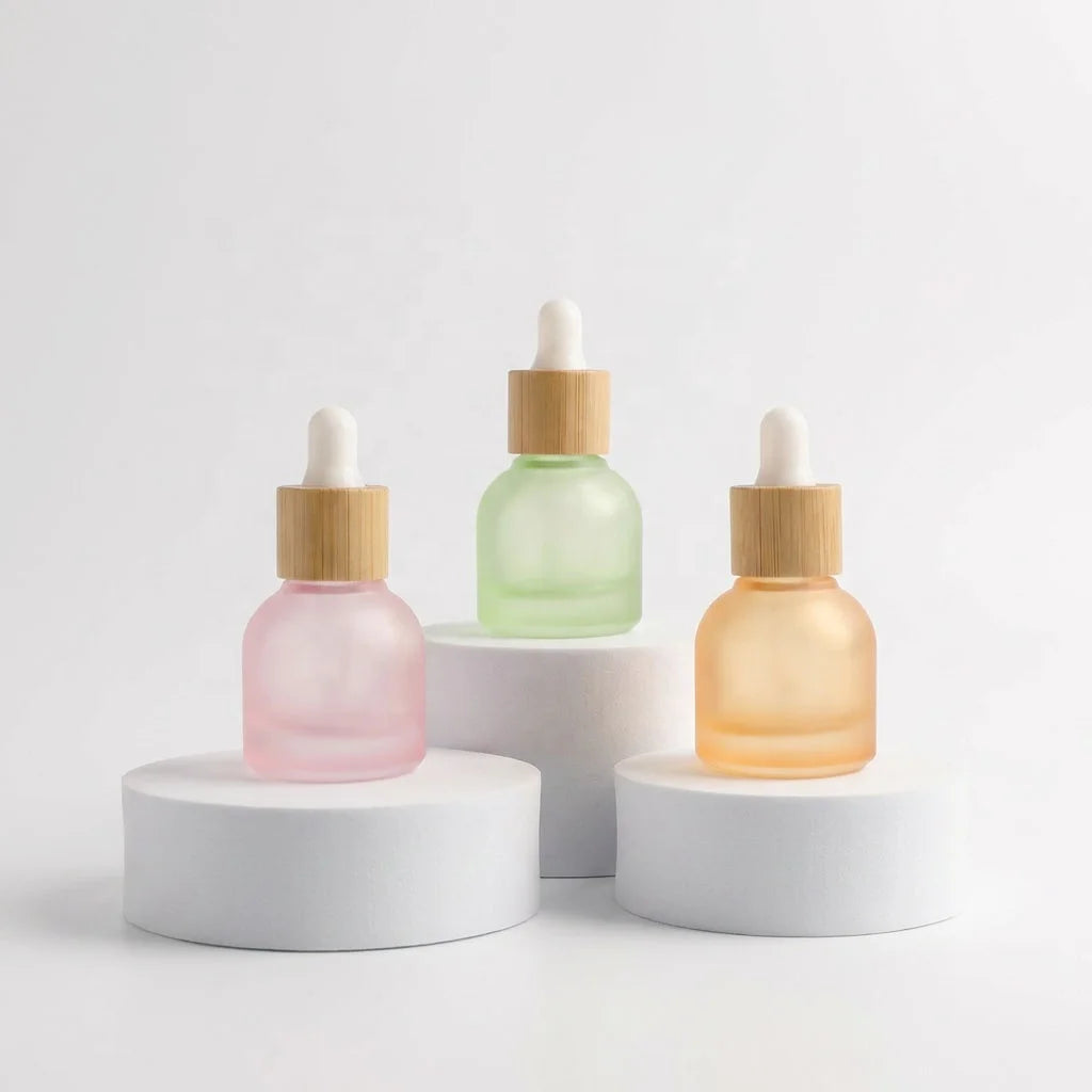 10ml Round Glass Dropper Bottles Eco-Friendly Bamboo Cap Vials for Essential Oil Perfume DIY Skincare - 图片 3