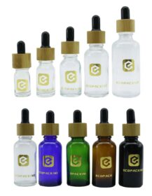Wholesale 5ml 10ml 15ml 20ml 30ml 50ml 100ml Glass Serum Oil Dropper Bottle with Bamboo Cap Ring Cosmetic Essential Oil Bottle