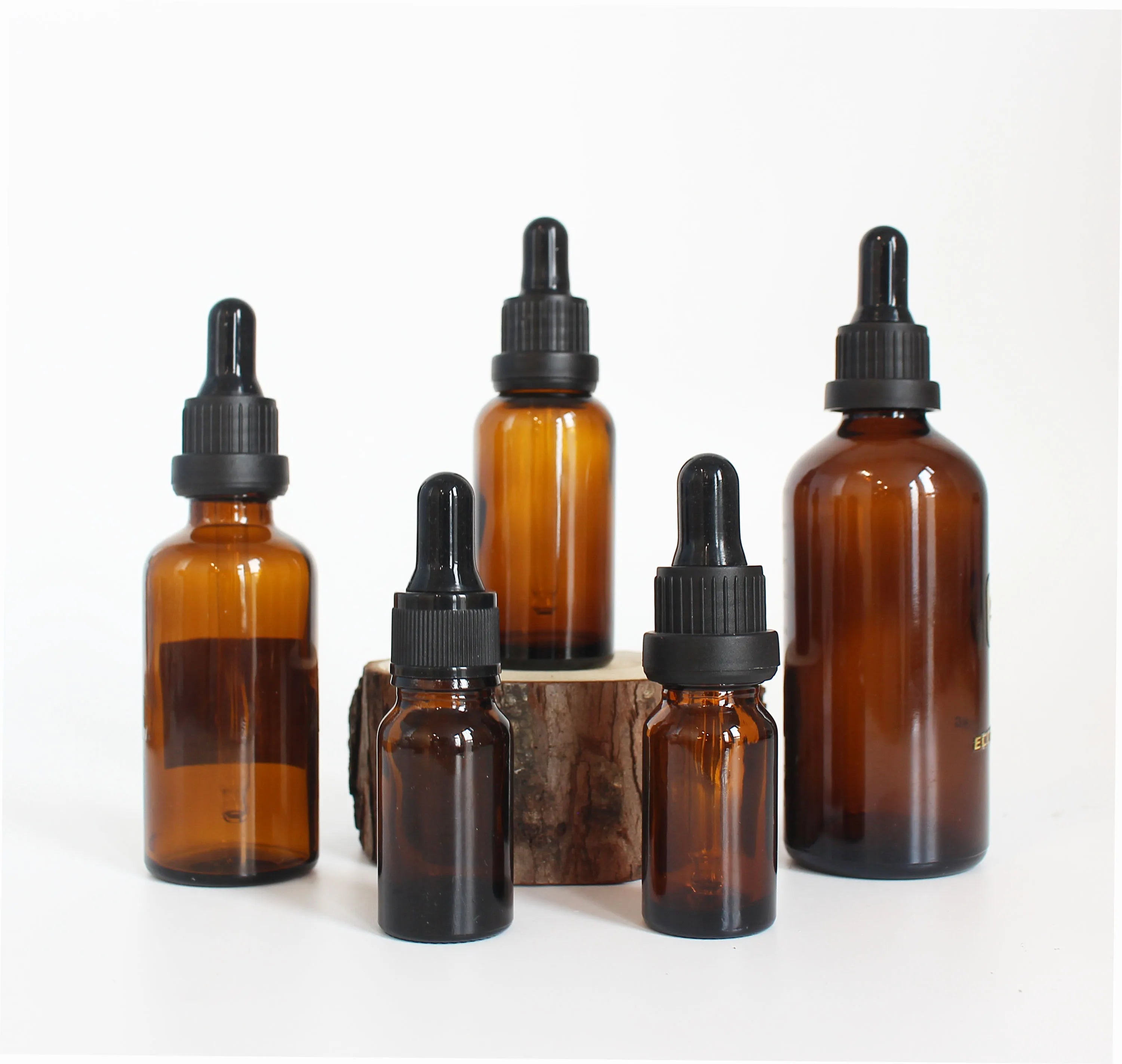 Wholesale Essential Oil Bamboo Lid Frosted Green Glass Dropper Bottle for Serum Packaging - 图片 4