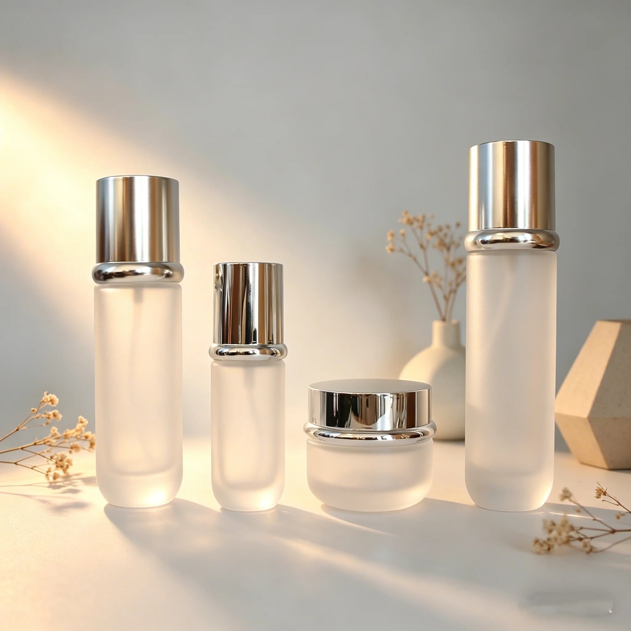 Custom High Grade 120ml 100ml 40ml 50g 30g Empty Glass Bottle and Jar for Cosmetic Beauty Packaging - 图片 4