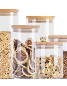 200ml 400ml 500ml 1000ml 1500ml 2000ml Food Glass Jars High Borosilicate Glass Storage Jar with Lids for Kitchen Storage F888