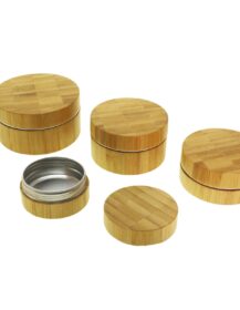 5g 10g 15g 30g 50g 100g 200g Bamboo Jar Aluminum Cosmetic Cream Jar for Beard Balm Hair Wax B8888