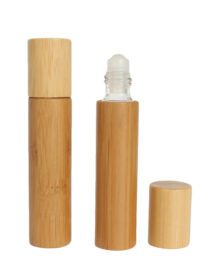 Luxury 10ml Bamboo Wooden Lid Essential Oil Perfume 10 ml Attar Roll on Glass Bottles