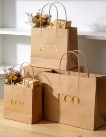 Low MOQ Biodegradable Eco-Friendly Cardboard Paper Bags for Cosmetic Jewelry Promotion Packaging-Custom Sizes Recycled Materials