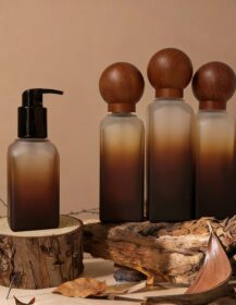 Cosmetic Packaging Set 40ml/100ml/120ml Luxury Glass Lotion Pump Serum Bottle 50g Face Jar Bamboo Lid Silk Screen