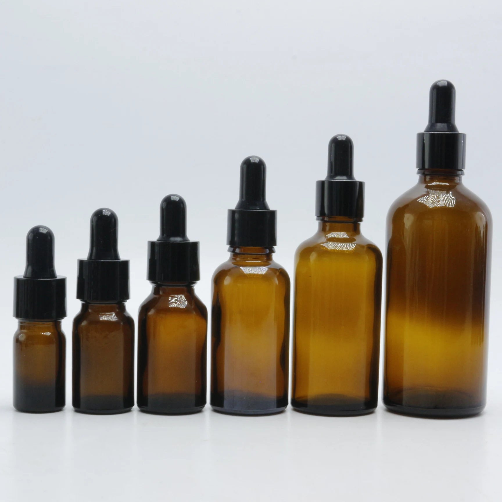 good price hot sale 5ml 10ml 15m l20ml30ml 50ml100ml amber essential oil bottle amber glass bottle with dropper black cap - 图片 4