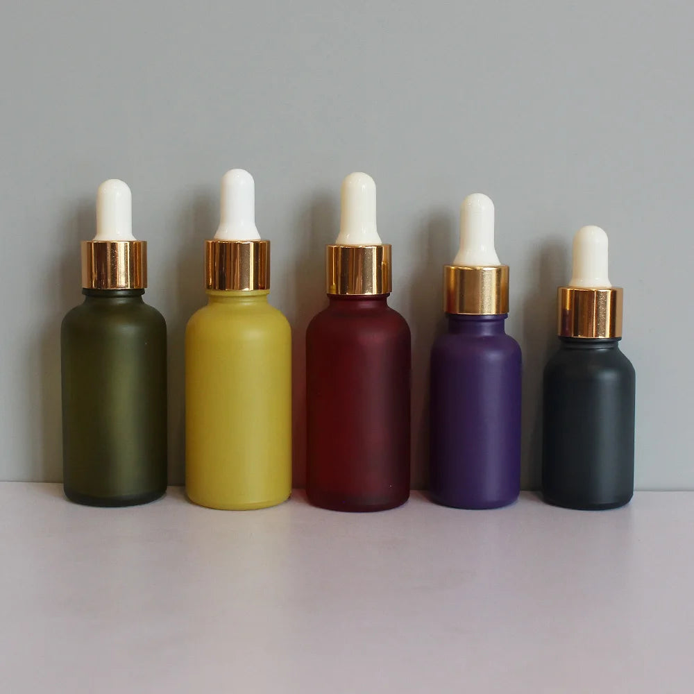 Custom Frosted 30 ml 50ml 60 ml 100ml Glass Dropper Bottles Cosmetic 5ml 10ml Glass Perfume Spray Bottle with Bamboo Lid Cap - 图片 5