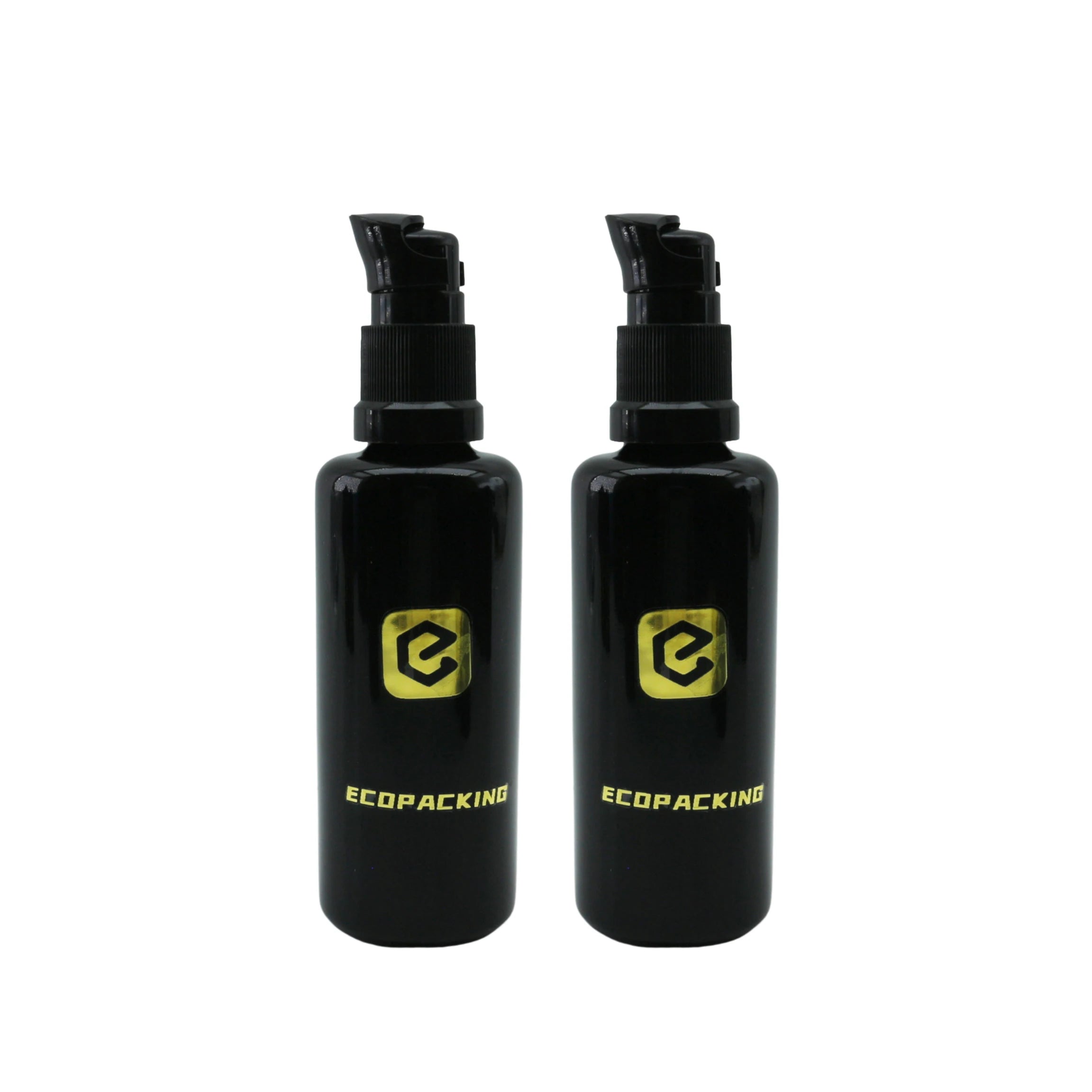 Empty Black UV Dark Violet Glass Bottle with Pump for Lotion Serum Oil Bottle - 图片 5