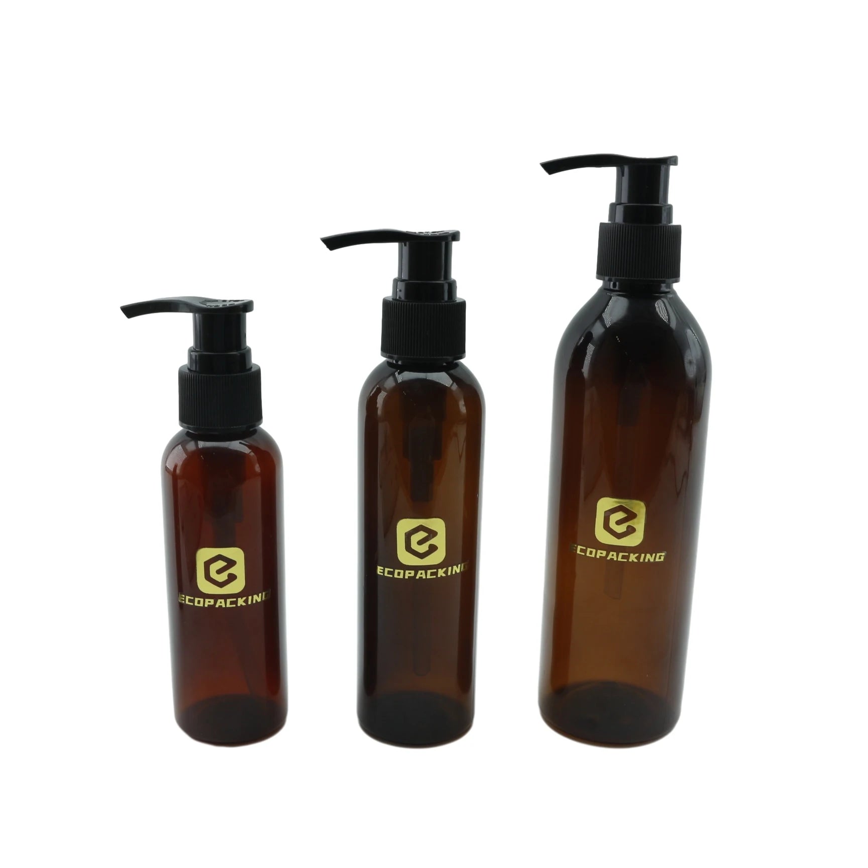 250ml 300ml 500ml 1000ml Amber PET Plastic Shampoo Bottles - 图片 2