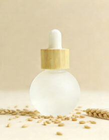 20ml Bamboo Essential Oil Round Ball Shape Frosted Glass Dropper Bottle