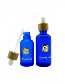 Cosmetic 5ml 10ml 15ml 20ml 30ml 100ml 50ml Glass Bottle clear Black Blue Green Amber Essential Oil Bamboo Dropper Glass Bottle