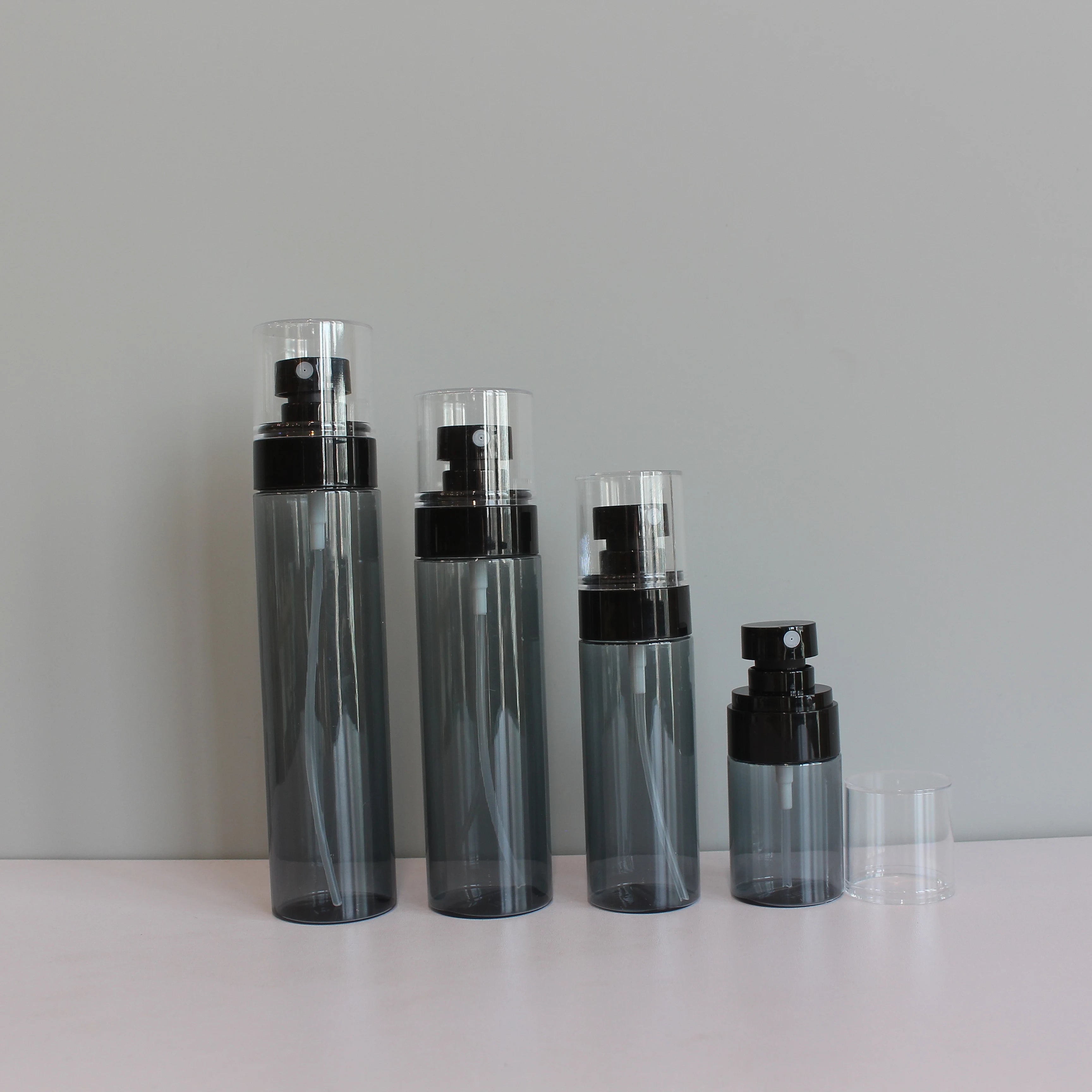 Wholesale 15ml 30ml 50ml 100ml Transparent Black Plastic Cosmetic Airless Fine Mist Spray Bottles - 图片 3