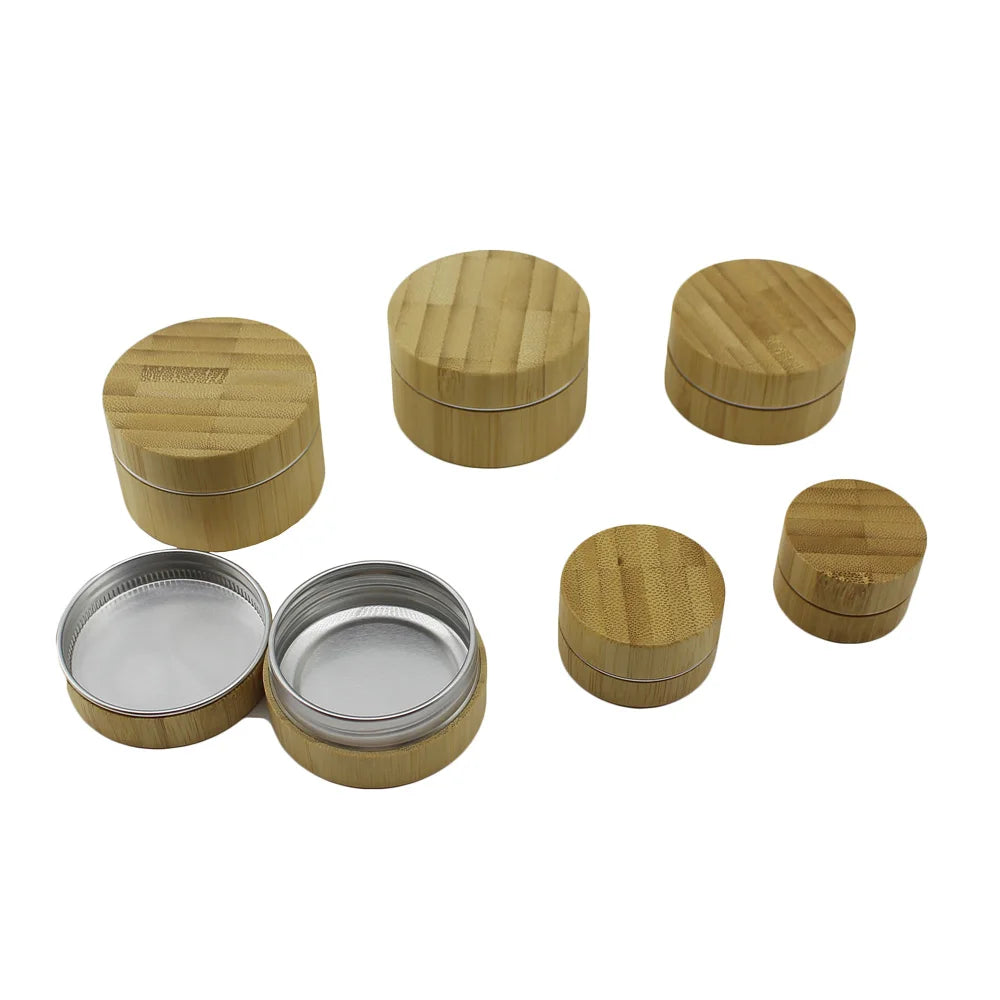 5ml 10ml 15ml 30ml 50ml 100ml 150ml 200ml Candle Face Cream Aluminum Bamboo Cosmetic Jars with Aluminum Inner Lid - 图片 7