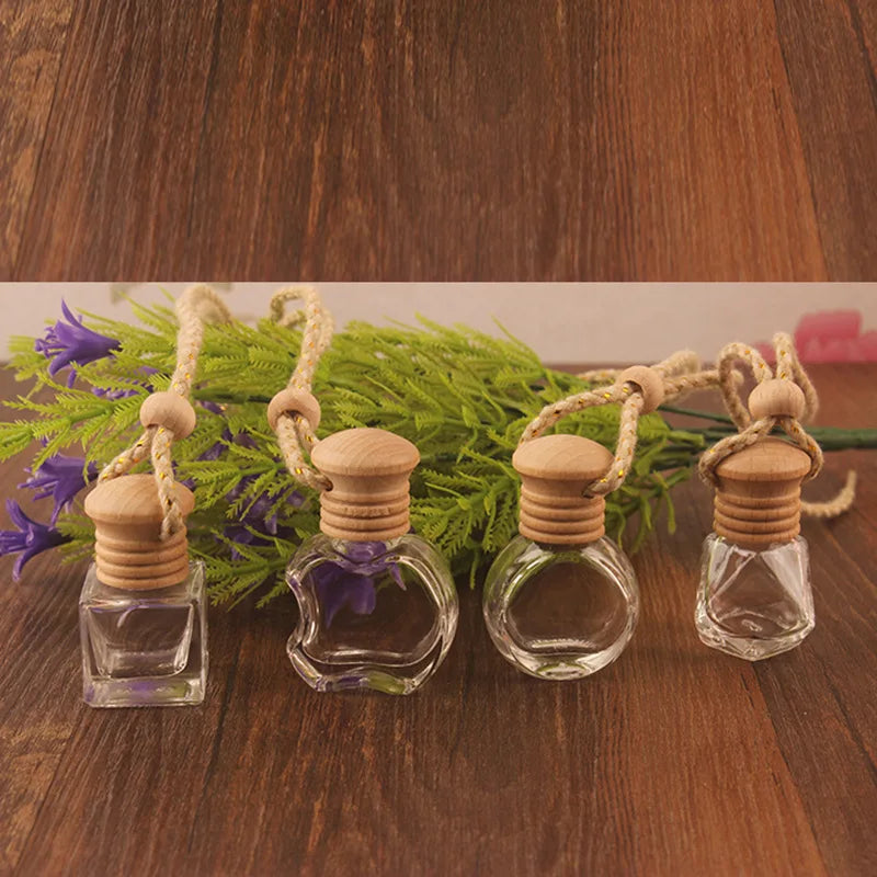 Car Perfume Bottle 5ml 6ml 8ml 9ml 10ml 12ml Hanging Glass Bottle Diffuser Air Freshener Ornament Perfume Pendant - 图片 5