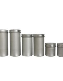 Custom Food Grade Tin Cans Aluminum Jar Aluminium Cylinder Container with Screw Lid