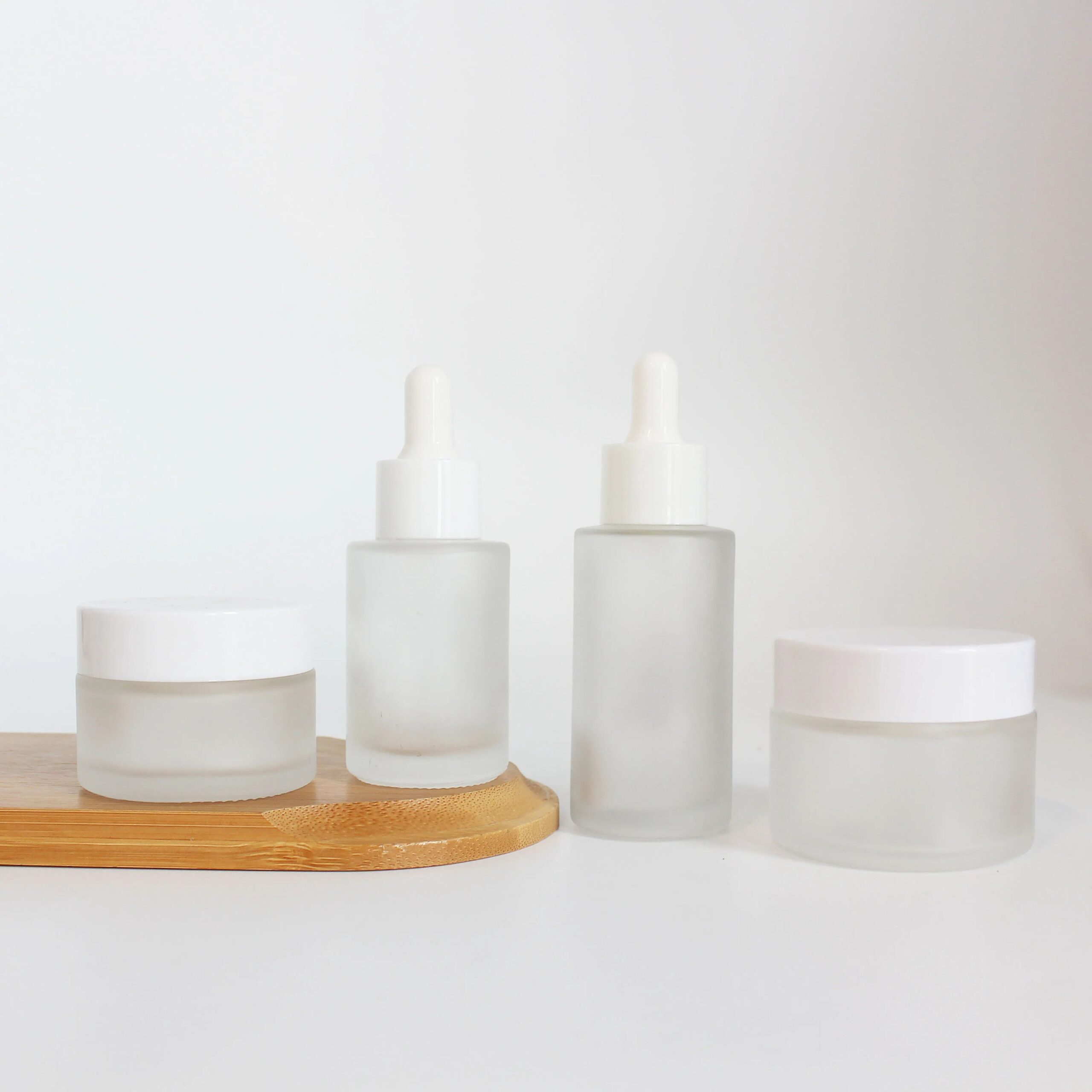 Luxury Skincare Serum Glass Bottle 30ml 50ml Cosmetic Essential Oil Flat Shoulder Glass Dropper Bottle - 图片 2