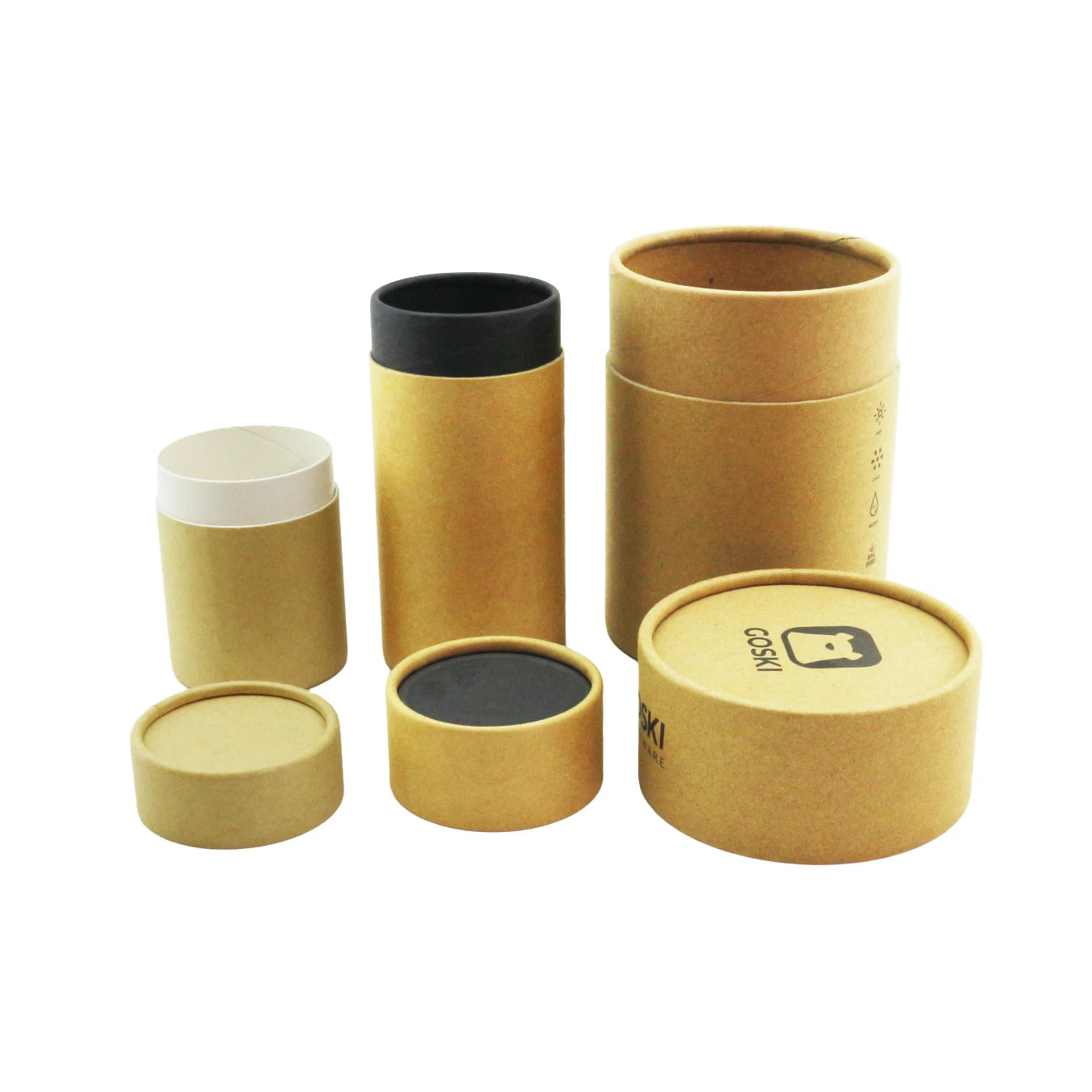 Eco Friendly Biodegradable Custom Round Cylinder Paper Tube Box Packaging for Matcha Tea Food Cookie Packaging - 图片 2
