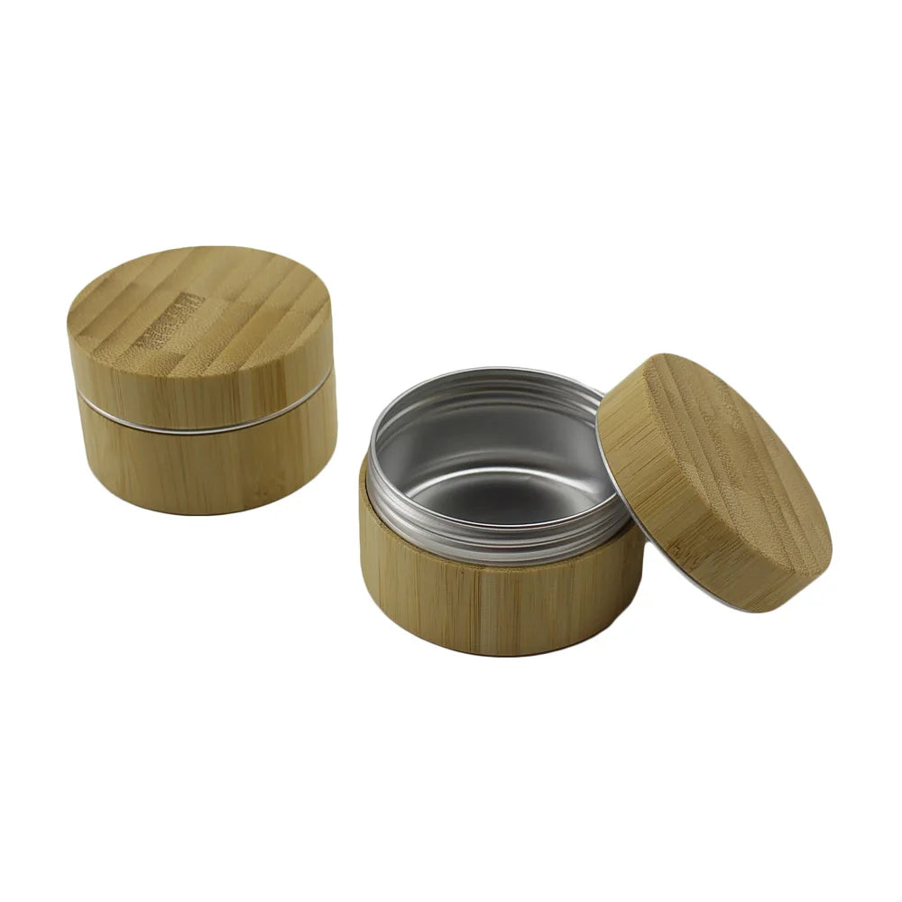 Round Empty Cream Jar 5ml 10ml 15ml 30ml 50ml 100ml 150ml 200ml Cosmetic Packaging Bamboo Jar Metal Tin Can Aluminum Jar