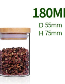 Custom Airtight Tea Spice Glass Jar Kitchen Sealed Glass Storage Tanks Glass Food Storage Container Set With Bamboo Lid