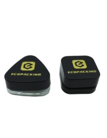5ml Black Square and Triangle Concentrate Jar Child Proof Resistant Small Glass Container Child Lid