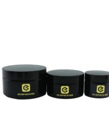 Luxury Black UV Ultra Violet Glass Jar Screw Cap 5g 15g Face Cream Container 50ml 100ml 200ml Airtight Carton