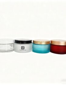 200 ml Large Capacity Wide Mouth Transparent Colored Glass Cosmetic Mask Scrub Body Cream Jars