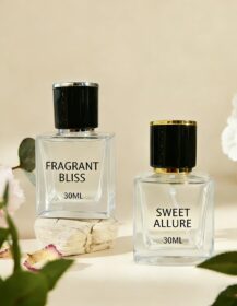 Empty Square 30ml 50ml Luxury Glass Perfume Bottles with Spray Lid Packaging N888