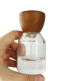 30ml 1oz Slant Shoulder Walnut Cap Perfume Glass Bottle Empty Custom Box Packaging OEM High End