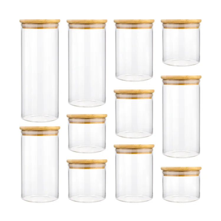 Kitchen Glass Storage Jar Set 6.5cm Diameter Cookie Candy Honey Food Glass Storage Jar - 图片 5
