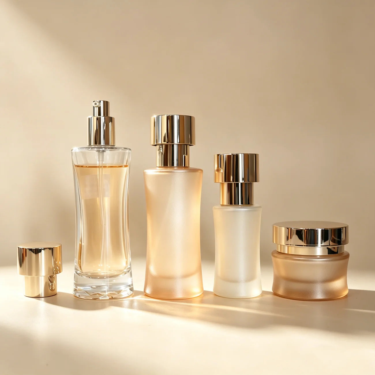 Cosmetic Packaging Set Containers 40ml 100ml 120ml 30g 50g 100g Skincare Serum Lotion Cream Glass Bottles and Jars