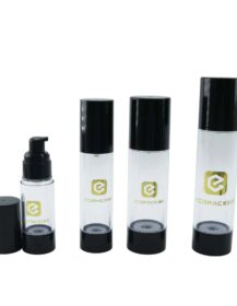 Matte Black Airless Pump Bottle 15ml 30ml 50ml Airless Bottles Men Skincare Packaging Luxury 1oz Face Cream Serum Pump Bottles