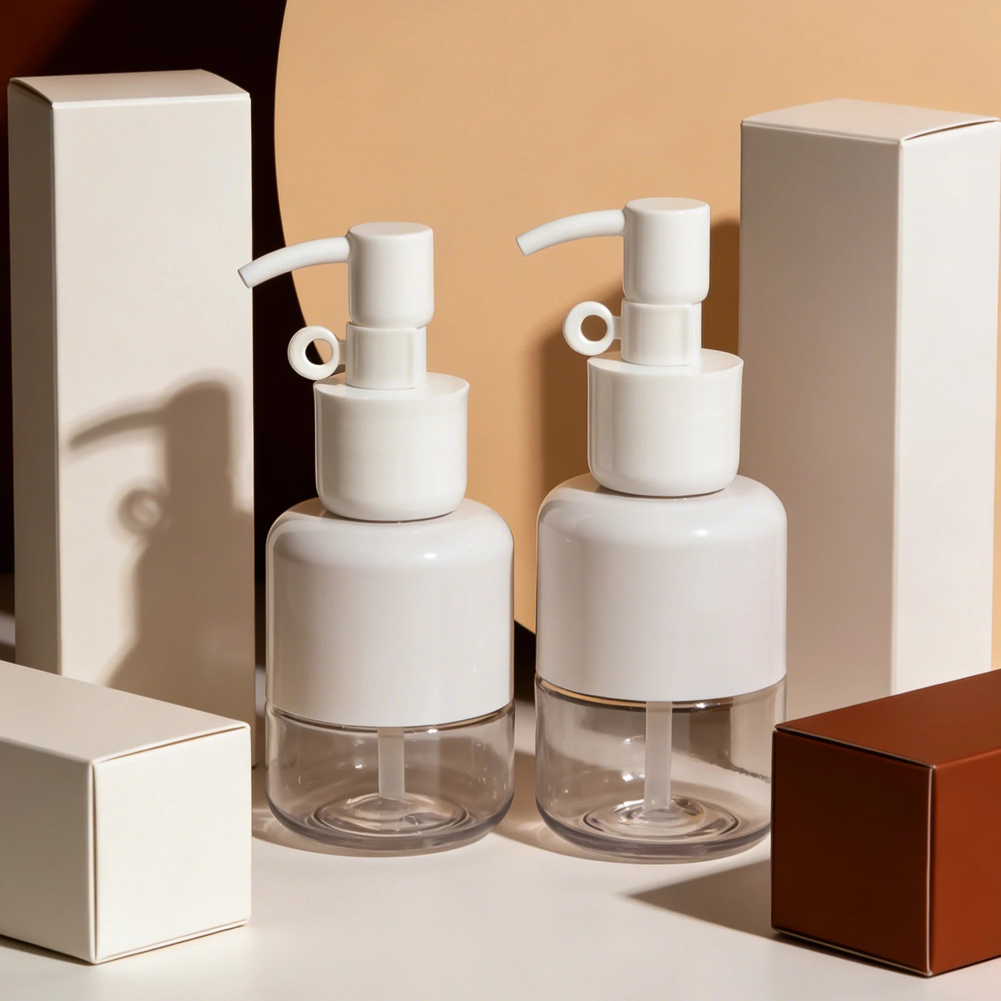OEM 40ml 80ml Minimalist Plastic Cosmetic Bottles Set for Bottom Design Pump Dropper for Lotion Serum Shampoo Essential Oil - 图片 4
