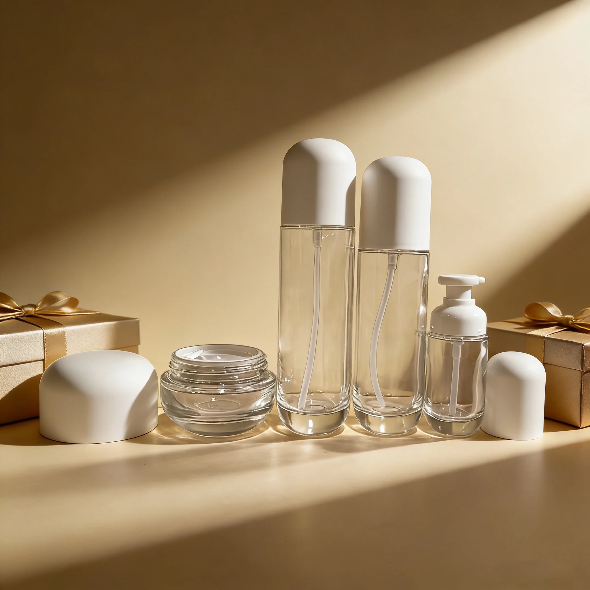 50ml 100ml 120ml Cosmetic Facial Oil Glass Bottle 30g 50g 100g Cream Jars with Airtight Lids Custom Logo Acceptable - 图片 2