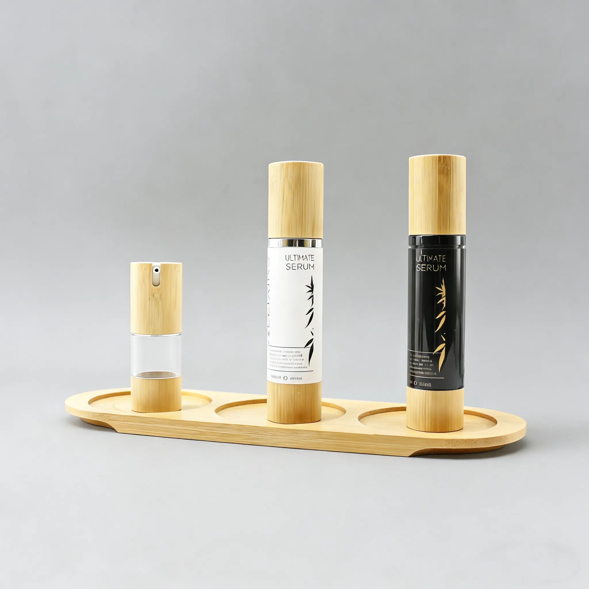 Cosmetic Bamboo Airless Bottle 15ml 30ml 50ml 100ml Lotion Essence Airless Pump Bottle C888 - 图片 6