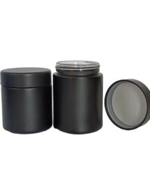 Ceram Body Butter Matte Black Cosmetic Glass Jar with Child Proof Lid CRC Cap 1oz 2oz 3oz 4oz 5oz