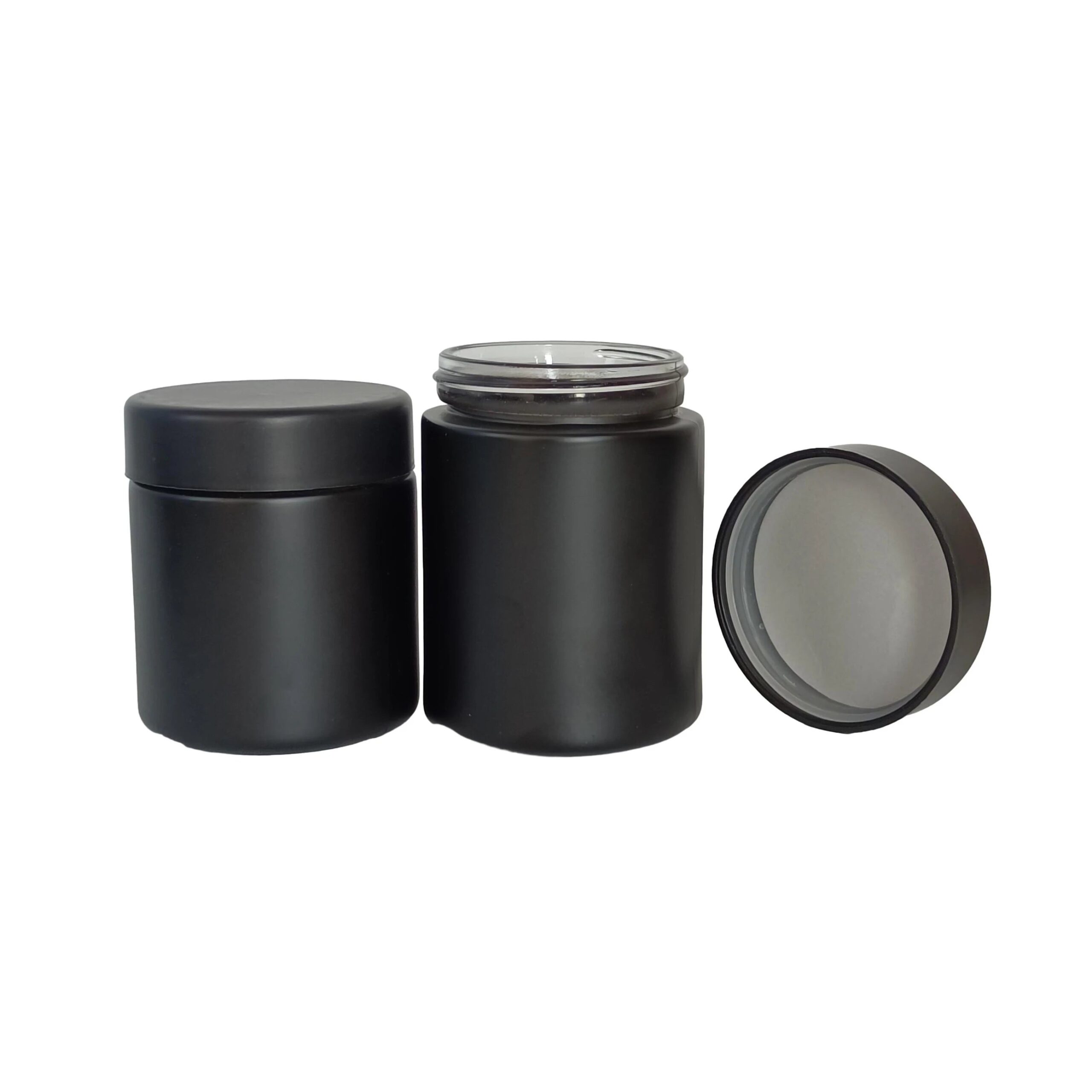 Ceram Body Butter Matte Black Cosmetic Glass Jar with Child Proof Lid CRC Cap 1oz 2oz 3oz 4oz 5oz