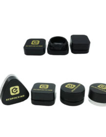 Mini Glass Jar 3g 5g 7g 9g Black Uv Round clear Concentrate Glass Jars Wax Rosin Small Square Child Proof Jars with Black Lid A8